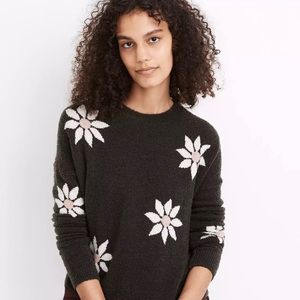 Madewell Floral Intarsia Pullover Sweater